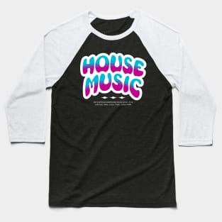 HOUSE MUSIC  - Bubble Outline Two Tone (white/pink/blue) Baseball T-Shirt